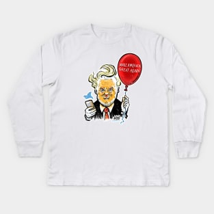 Trumpennywise Evil Clown in Chief Kids Long Sleeve T-Shirt